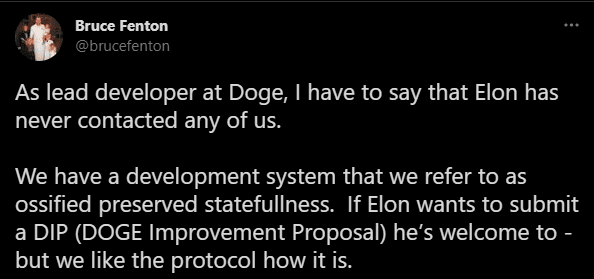 Dogecoin Geliştiricisi: Elon Musk Bizimle Hiç İletişime Geçmedi Dogecoin Geliştiricisi: Elon Musk Bizimle Hiç İletişime Geçmedi