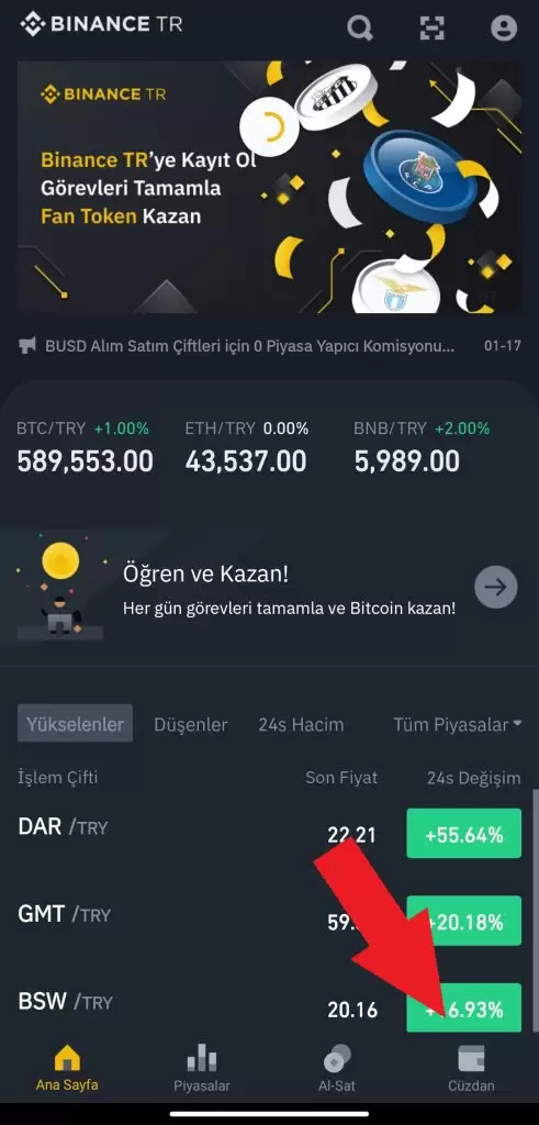 Telefondan 2 Dakikada Binance Para Yatırma ve Çekme